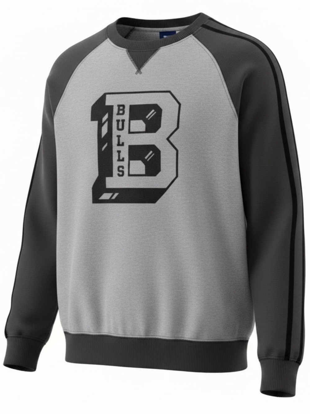 Adidas Chicago Bulls NBA Crewneck Sweatshirt - Grey/Black Raglan
